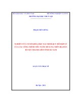 Luận văn thạc sĩ Quy hoạch và quản lý tài nguyên nước: Nghiên cứu cơ sở khoa học xác định quy mô hợp lý của các công trình tiêu nước bổ sung trên địa bàn huyện Thanh Liêm tỉnh Hà Nam