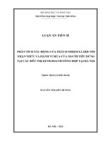 Phân tích tác động trách nhiệm xã hội tới nhận thức và hành vi mua của người tiêu dùng tại các siêu thị kinh doanh tổng hợp tại Hà Nội