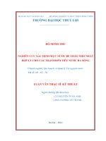 Luận văn thạc sĩ Quy hoạch và quản lý tài nguyên nước: Nghiên cứu xác định mực nước bể tháo nhỏ nhất hợp lý cho các trạm bơm tiêu nước ra sông