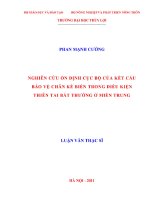 Luận văn thạc sĩ Xây dựng công trình biển: Nghiên cứu ổn định cục bộ của kết cấu bảo vệ chân kè biển trong điều kiện thiên tai bất thường ở miền trung