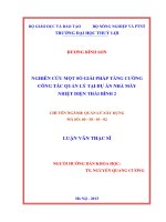 Luận văn thạc sĩ Quản lý xây dựng: Nghiên cứu một số giải pháp tăng cường công tác quản lý tại dự án Nhà máy Nhiệt điện Thái Bình 2