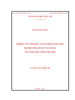 Luận văn thạc sĩ Xây dựng công trình thủy: Nghiên cứu phương án dẫn dòng thi công đập bê tông được xây dựng ở vị trí lòng sông thu hẹp