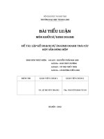 bài tiểu luận môn khởi sự kinh doanh đề tài lập kế hoạch dự án kinh doanh trái cây gọt sẵn đóng hộp