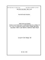 Luận văn thạc sĩ Kinh tế Tài nguyên thiên nhiên và Môi trường: Một số giải pháp nâng cao năng lực cạnh tranh của công ty tư vấn và chuyển giao công nghệ trường đại học Thủy Lợi trong thời kỳ hội nhập