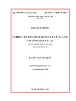 Luận văn thạc sĩ Quản lý xây dựng: Nghiên cứu giải pháp quản lý chất lượng thi công đập xà lan