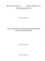 Luận văn thạc sĩ Quản lý Kinh tế: Tăng cường công tác bảo trợ xã hội tại huyện Chi Lăng, tỉnh Lạng Sơn
