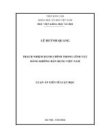 Trách nhiệm hành chính trong lĩnh vực hàng không dân dụng Việt Nam