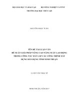 Luận văn thạc sĩ Quản lý xây dựng: Đề xuất giải pháp nâng cao năng suất lao động trong công tác xây lắp các công trình xây dựng dân dụng tỉnh Ninh Thuận