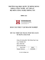 báo cáo thực tập doanh nghiệp đề tài thiết kế trang web nhà sách sử dụng jakatar