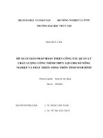 Luận văn thạc sĩ Quản lý xây dựng: Đề xuất giải pháp hoàn thiện công tác quản lý chất lượng công trình thủy lợi cho Sở Nông nghiệp và phát triển nông thôn tỉnh Ninh Bình