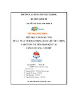 tiểu luận dự án phân tích hoạt động đánh giá thực trạng và đề xuất cải tiến hoạt động tại cảng tân cảng cái mép