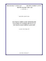 Luận văn thạc sĩ Quản lý Kinh tế: Xây dựng chiến lược kinh doanh của Công ty cổ phần quản lý và xây dựng giao thông Lạng Sơn