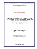 Luận văn thạc sĩ Quản lý xây dựng: Giải pháp nâng cao hiệu quả công tác quản lý chất lượng tư vấn thiết kế công trình thủy lợi trên địa bàn quận 12
