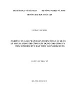 Luận văn thạc sĩ Quản lý xây dựng: Nghiên cứu giải pháp hoàn thiện công tác quản lý chất lượng thi công xây dựng cho công ty trách nhiệm hữu hạn thủy lợi Nghĩa Hưng