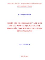 Luận văn thạc sĩ Quy hoạch và quản lý tài nguyên nước: Nghiên cứu cơ sở khoa học và đề xuất các giải pháp cải tạo, nâng cấp hệ thống tiêu trạm bơm Thạc Quả, huyện Đông Anh, Hà Nội