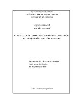 (Luận Văn Thạc Sĩ Quản Lý Kinh Tế) Nâng Cao Chất Lượng Nguồn Nhân Lực Tại Ubnd Huyện Châu Phú Tỉnh An Giang