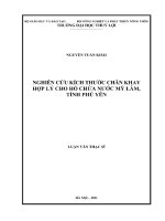 Luận văn thạc sĩ Xây dựng công trình thủy: Nghiên cứu kích thước chân khay hợp lý cho hồ chứa nước Mỹ Lâm, tỉnh Phú Yên