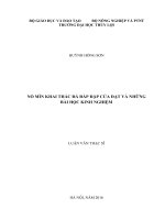 Luận văn thạc sĩ Quản lý xây dựng: Nổ mìn khai thác đá đắp đập Cửa Đạt và những bài học kinh nghiệm