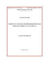 Luận văn thạc sĩ Thủy văn học: Nghiên cứu ứng dụng mô hình DIMOSOP dự báo dòng chảy trên lưu vực Sông Cả