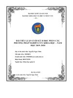 bài tiểu luận cuối kỳ ii học phần các phương pháp nghiên cứu khoa học nămhọc 2019 2020