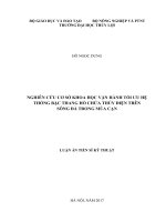 Luận án tiến sĩ Xây dựng công trình thủy: Nghiên cứu cơ sở khoa học vận hành tối ưu hệ thống bậc thang hồ chứa thủy điện trên sông Đà trong mùa cạn