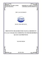 Luận văn thạc sĩ Kỹ thuật và quản lý ven biển: Preventive measures for coastal erosion in Cua Lo, Tam Quang commune, Nui Thanh district, Quang nam province