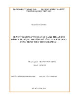 Luận văn thạc sĩ Quản lý xây dựng: Đề xuất giải pháp về quản lý và kỹ thuật bảo đảm chất lượng thi công bê tông đầm lăn (RCC) công trình thủy điện XeKaMan 1