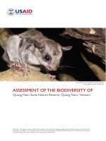 ASSESSMENT OF THE BIODIVERSITY OF QUANG NAM SAOLA NATURE RESERVE, QUANG NAM, VIETNAM