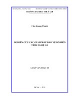 Luận văn thạc sĩ Xây dựng công trình thủy: Nghiên cứu các giải pháp bảo vệ bờ biển tỉnh Nghệ An