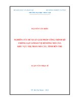 Luận văn thạc sĩ Xây dựng công trình thủy: Nghiên cứu đề xuất giải pháp công trình kè chống sạt lở bảo vệ bờ sông Mỏ Cày, khu vực thị trấn Mỏ Cày, tỉnh Bến Tre