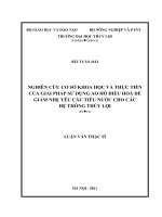 Luận văn thạc sĩ Quy hoạch và quản lý tài nguyên nước: Nghiên cứu cơ sở khoa học và thực tiễn của giải pháp sử dụng ao hồ điều hòa để giảm nhẹ yêu cầu tiêu nước cho các hệ thống thủy lợi