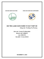 BÀI TIỂU LUẬN CUỐI KÌ MÔN TƯ DUY THIẾT KẾ