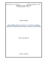 Luận văn thạc sĩ Quản lý xây dựng: Hoàn thiện công tác quản lý an toàn lao động cho công trình trụ sở cơ quan Tỉnh Ủy Quảng Bình