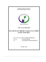 tiểu luận môn học xây dựng sứ mệnh và quản lý chiến lược giáo dục 2