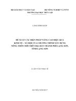 Luận văn thạc sĩ Quản lý Kinh tế: Đề xuất các biện pháp nâng cao hiệu quả kinh tế - xã hội của chương trình xây dựng nông thôn mới trên địa bàn thành phố Lạng Sơn tỉnh Lạng Sơn