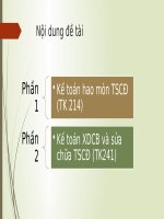Tiểu luận - kế toán ngân hàng - đề tài -  kế toán  hoa mòn tscđ ( tk 214 ) - kế toán xdcb và sửa chữa tscđ ( tk 241 )