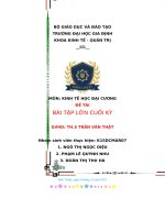 MÔN KINH TẾ HỌC ĐẠI CƯƠNG ĐỀ TÀI BÀI TẬP LỚN CUỐI KỲ