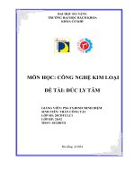 môn học công nghệ kim loại đề tài đúc ly tâm