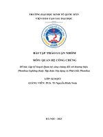 đề bài lập kế hoạch quan hệ công chúng đối với thương hiệu phenikaa lighting thuộc tập đoàn xây dựng và phát triển phenikaa