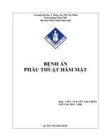 BỆNH ÁN PHẪU THUẬT HÀM MẶT