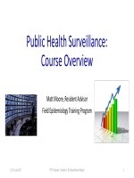 Public Health Surveillance: Course Overview