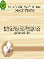 Tiểu  luận - Tổ Chức Kế Toán Trong doanh nghiệp - đề tài - TỔ CHỨC KẾ TOÁN TIỀN LƯƠNG VÀ CÁC KHOẢN TRÍCH THEO LƯƠNG TẠI CÔNG TY TNHH VẬN TẢI THÀNH HẰNG
