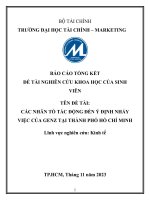 Các nhân tố tác động đến ý đỉnh nhảy việc của Genz