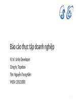 báo cáo thực tập unity developer