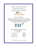 tiểu luận triển khai chiến dịch nghiên cứu marketing cho sản phẩm th true juice milk của công ty cổ phần chuỗi thực phẩm th