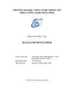báo cáo thực tập back end developer