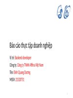 báo cáo thực tập backend developer