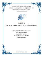 đồ án 2 ứng dụng chăm sóc và nhận nuôi thú cưng