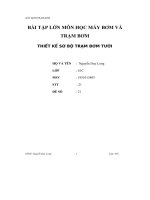 bài tập lớn môn học máy bơm và trạm bơm thiết kế sơ bộ trạm bơm tưới