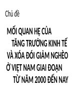 Tiểu luận - kinh tế công cộng - đề tài - MỐI QUAN HỆ CỦA TĂNG TRƯỞNG KINH TẾ VÀ XÓA ĐÓI GIẢM NGHÈO Ở VIỆT NAM GIAI ĐOẠN  TỪ NĂM 2000 ĐẾN NAY